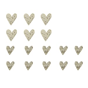 Tredekor - Glitter hjerter i gull, str 2+3 cm