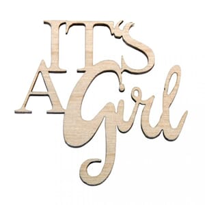 Tredekor - It's a girl, str 5,5x3,5x0,3 cm, 4/Pkg