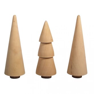 Tredekor - 3D juletrær, str 2.9 x 7-8.5 cm, 3 stk