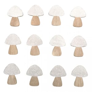 Tredekor - Glitter sopp, str 3,1x4 cm, 12 stk