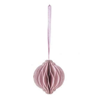 Ornament - Rosa m/gull, 7x8 cm, 1 stk