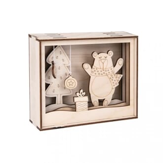 Byggesett - Julebamse, str 15,5x12,5x3,8 cm, 1 sett