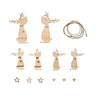 Tredekor - Reinsdyr venner, str 5,5-8 cm, 12/Pkg