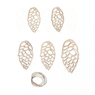 Tredekor - Kongler med oppheng, str 5,5-10 cm, 5/Pkg