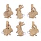 Tredekor - Harer på klyper, str 2,5x3,5 cm, 6/Pkg