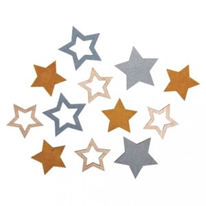 Tredekor - Stjerner, str 3,5-4,5 cm, 14/Pkg