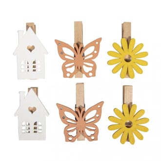 Tredekor - Dekor på klyper, str 2,5x3,5 cm, 6/Pkg
