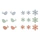 Tredekor - Blomster & fugler, str 2,3-3,3cm, 15/Pkg