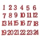 Adventskalender tall - Røde, str 20 mm, 24 stk