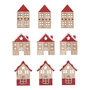 Tredekor - Julehus, str 45-42 mm, 9 stk