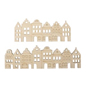 Tredekor- Husrekke, str 10,2x4,2 + 13,8x4,2cm, 4 stk