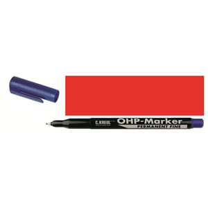 OHP Marker Permanent medium, 1 mm, Red