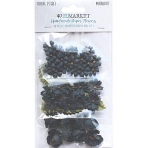 49 And Market - Midnight Royal Posies Paper Flowers 49/Pkg