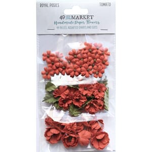 49 And Market - Tomato Royal Posies Paper Flowers 49/Pkg