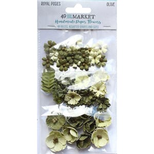 49 And Market - Olive Royal Posies Paper Flowers 49/Pkg
