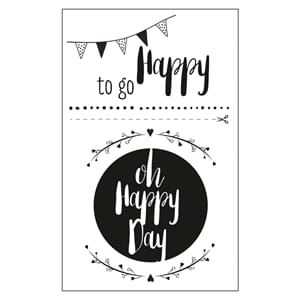 Transfer - Happy, black/clear, 2 ark, 10 stk