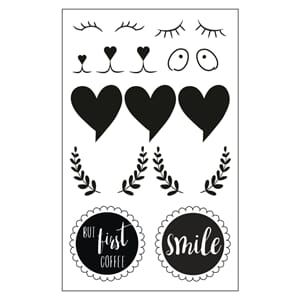 Transfer - Smile, black/clear, 2 ark, 10 stk