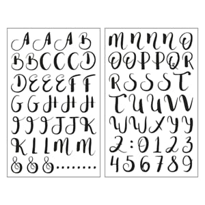 Transfer - Alfabet, black/clear, 2 ark, 10 stk