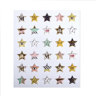 Klistremerker - Stjerner, 1 ark, 30/Pkg