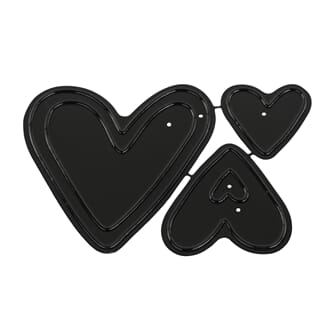 Hearts deep edge dies, 3/Pkg