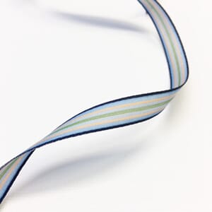 Dekorbånd: Striper, blå & grønn, bredde 10 mm