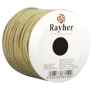 Papirsnor med ståltråd - Natur, str 2 mm, 25 m