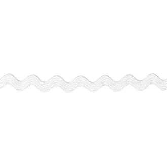 Zigzag braid - White, bredde 14 mm