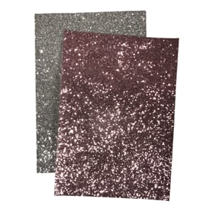 Glitterstoff - Rose&Darksilver, str 14.8x21cm, 2/Pkg