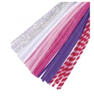 Piperensere - Rosa glitter miks, str 0,9x30 mm, 5 stk