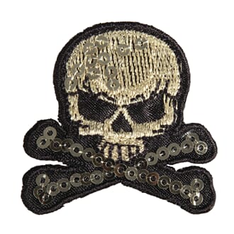 Strykemerke - Skull & bones, str 4.2x4 cm, 1/Pkg