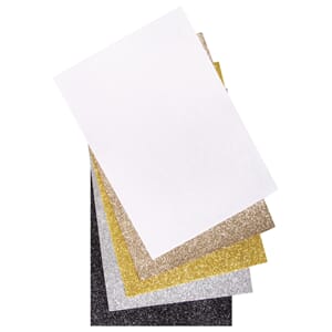 Glitter filt - Metall farger, str 20x30 cm, 5/Pkg
