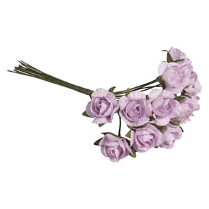 Papirblomster - Lilla roser, str 15 mm, 12 stk