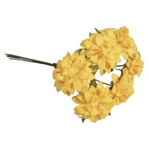 Papirblomster - Gule blomster, str 30 mm, 6 stk
