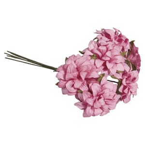 Papirblomster - Rosa blomster, str 30 mm, 6 stk