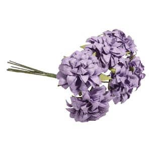 Papirblomster - Lilla blomster, str 30 mm, 6 stk