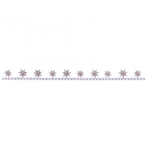 Dekorbånd - Rosa, stjerner, bredde 15 mm, metervare