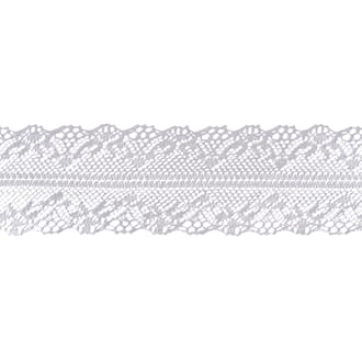 Blonde - Hvit med dobbelkant, 4 cm