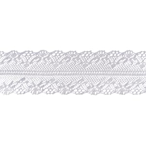 Blonde - Hvit med dobbelkant, 4 cm