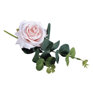 Kunstige blomster - Eukalyptus & rose, rosa, str 28cm