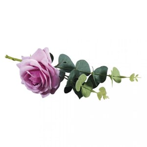 Kunstige blomster - Eukalyptus & rose,blush purple, str 28cm