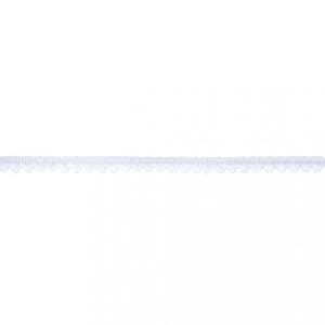 Mini pompom bånd - Hvit, str 1 cm, 3 meter