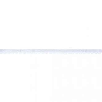 Mini pompom bånd - Hvit, str 1 cm, 3 meter