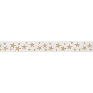Dekorbånd - Stars hvit, bredde 40 mm, metervare