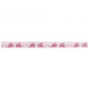 Dekorbånd - Hval, lyse rosa, bredde 25 mm, selges pr meter