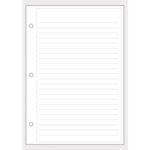 Planner innsett - Notat ark med linjer, 24 ark