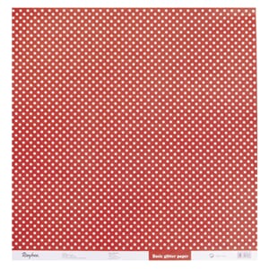 Kartong: Glitter dots - Classic Red