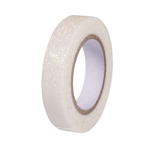 Glittertape - Hvit, smal 8mm x 5 m