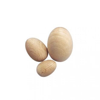 Egg av tre - Natur, str 30x23 mm