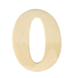 Trebokstav & tall - 0 (null), str 4 cm