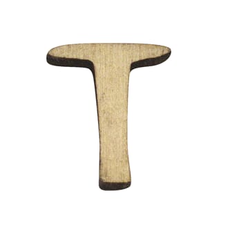 Bokstav av tre - T - 2 cm høy